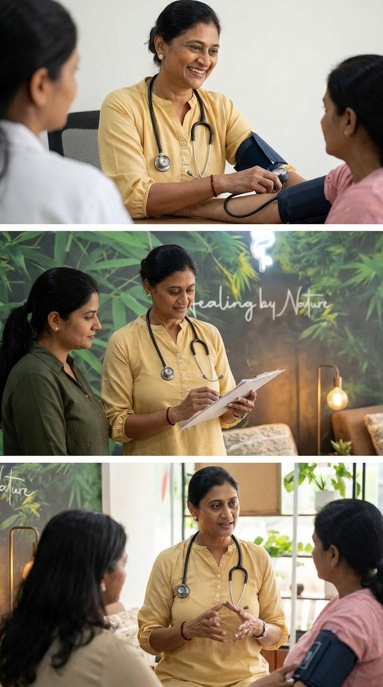 Dr Moodley with a patient